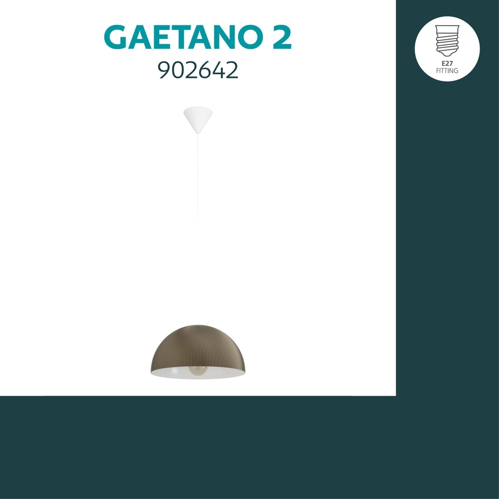 Lampe pendante de conception Gaetano 2 bronze avec blanc Ø 40 cm Eglo 9008606391585
