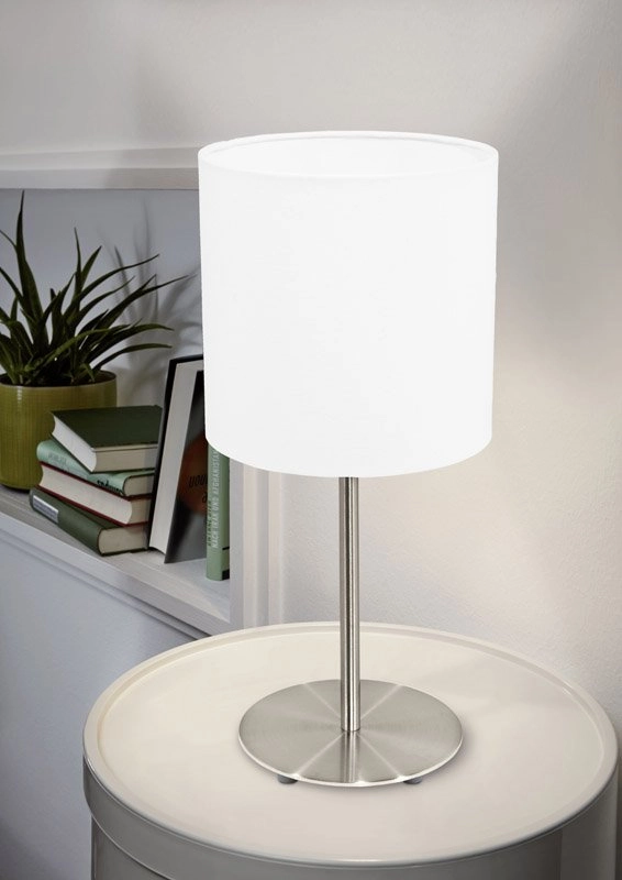 Lampe de table Pasteri 40cm chrome mat avec blanc Eglo 9002759315948