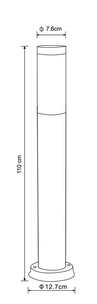 Lampe de terrasse en inox 110cm Boston Globo 9007371107377