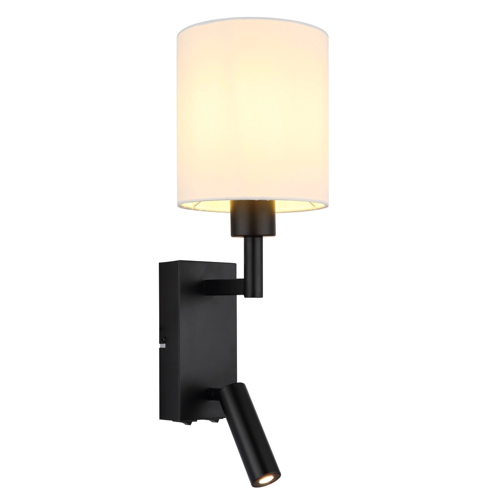 Lampe de chevet Zamora Noir avec capuche blanche