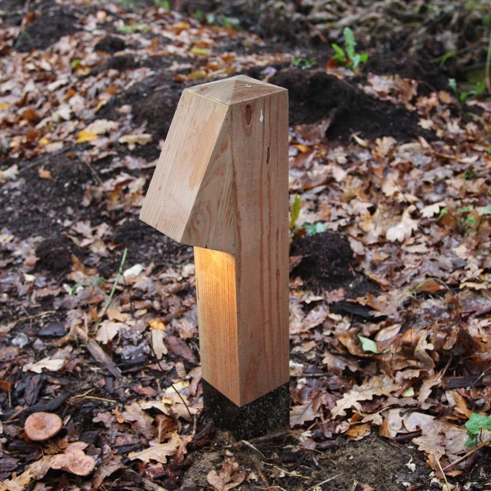 Éclairage de chemin en bois Peri 100 Accoya - 10x10x50cm - 2700K