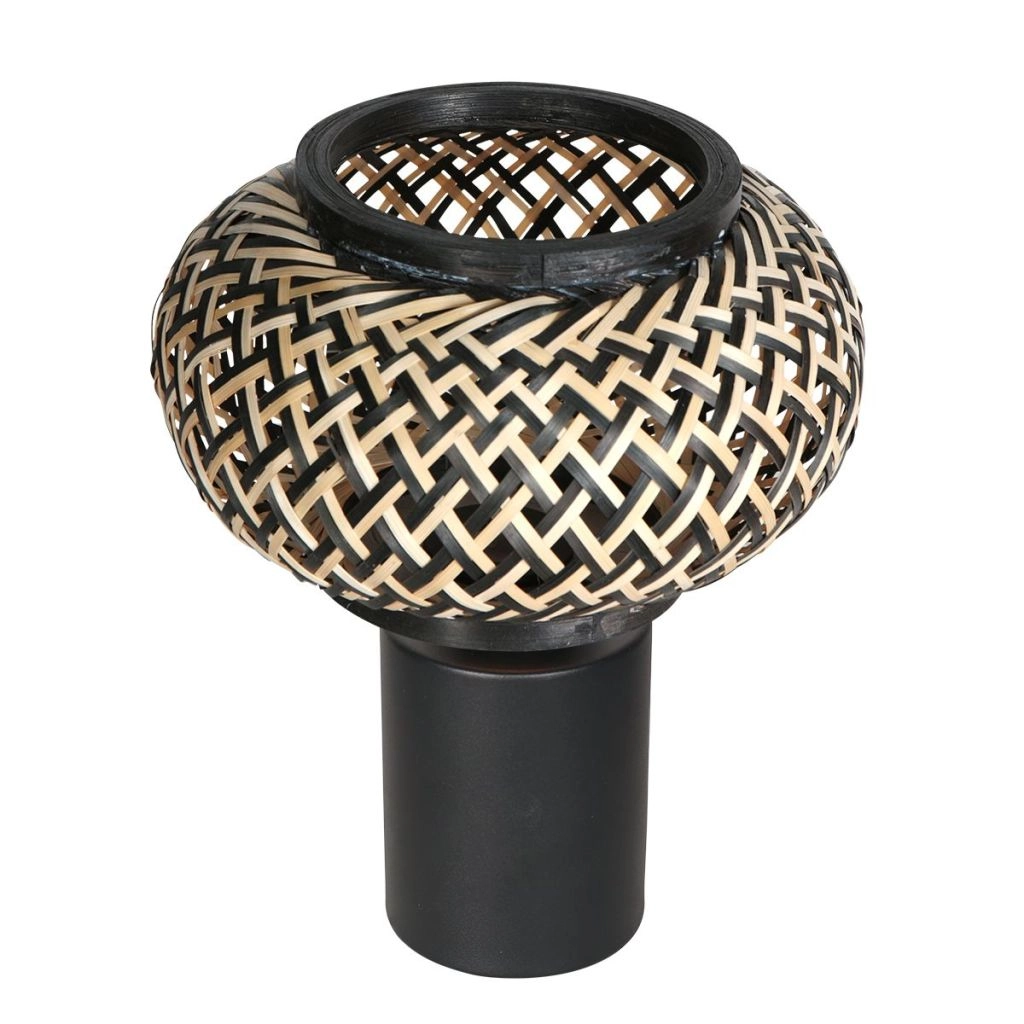 Lampe de table Nox Light avec une teinte en bambou Ø22,5 cm