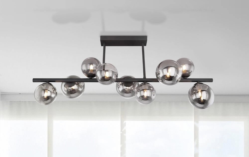 Plafonnier noir avec verre fumé Riha Globo 9007371393039