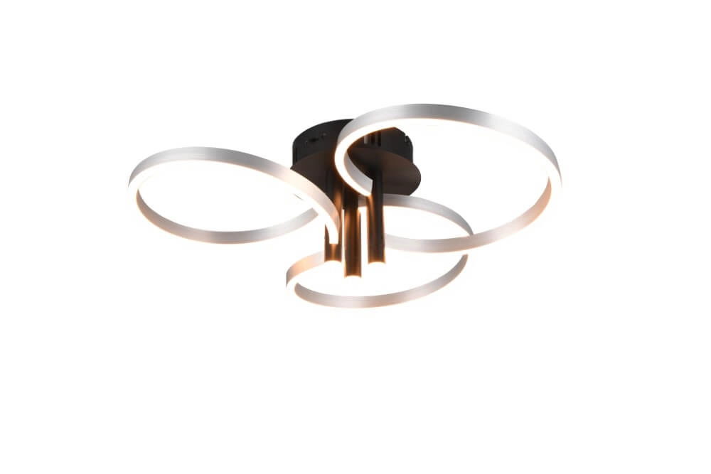 Plafonnier LED courbé Caruso Acier inoxydable - Ø 65,5 cm Trio 4017807612974