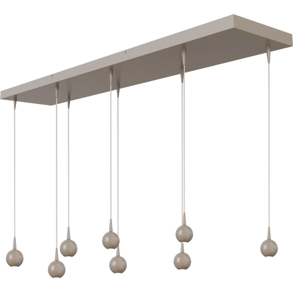 Lampe suspendue à 8 lampes Talana 130 cm beige terra Ø 6 cm DTW