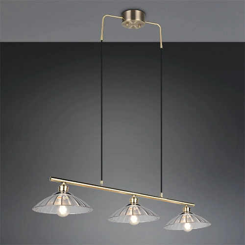Lampe pendante classique Eluna Vieille laiton à 3 lumières