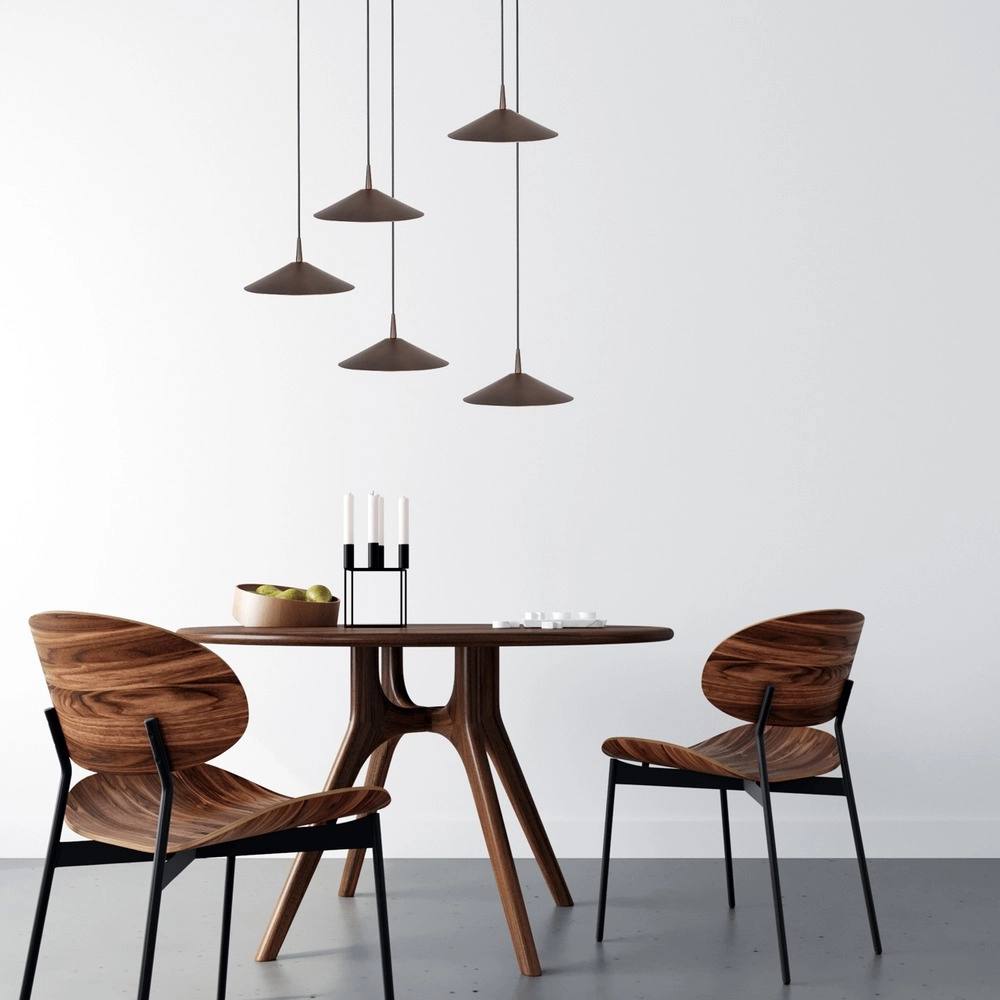 Lampe suspendue à 5 lumières Ceppo Brun cacao Ø 22cm rond Masterlight 8718121358772