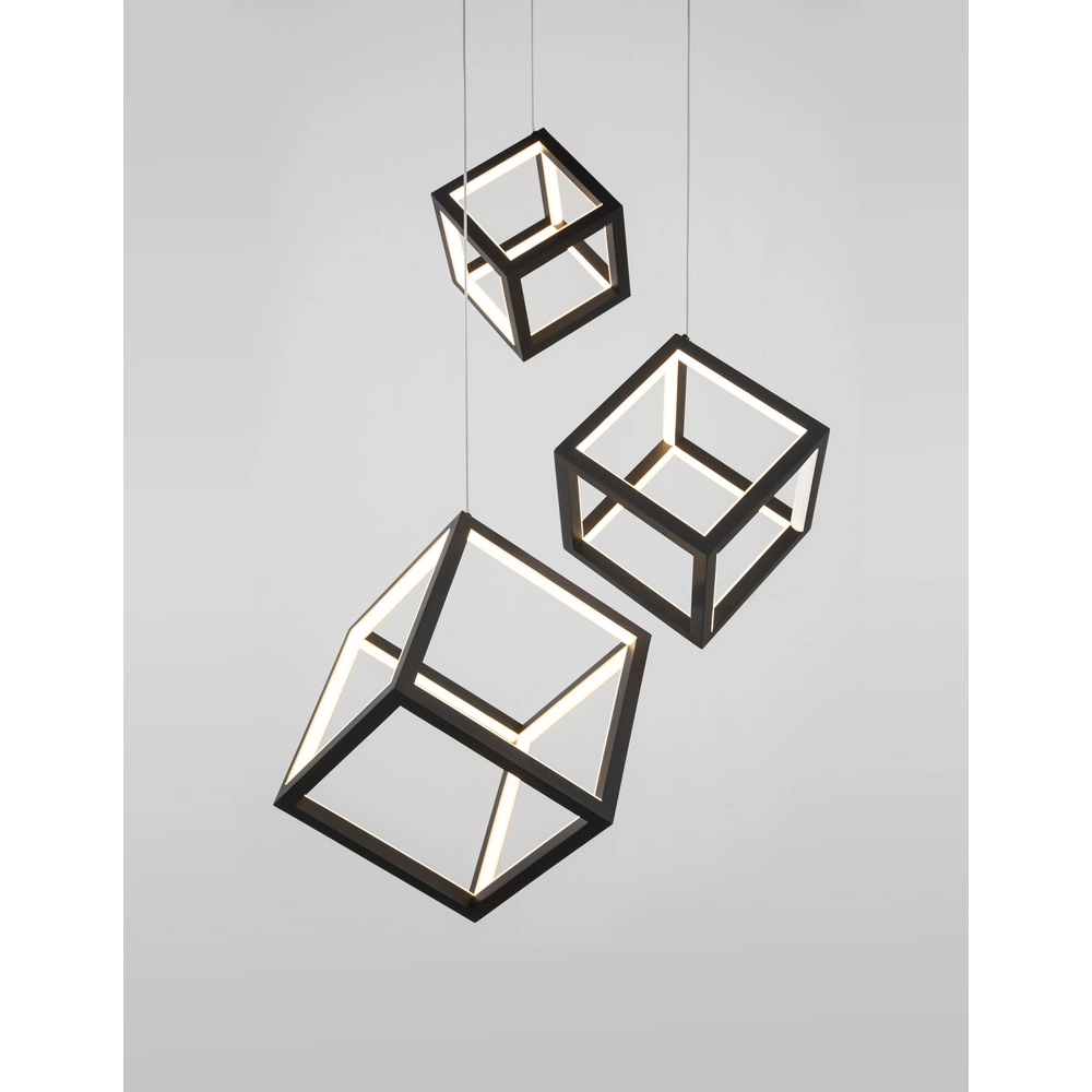 Suspension carrée Gabbia Noir Triple Lyora 5212017423412