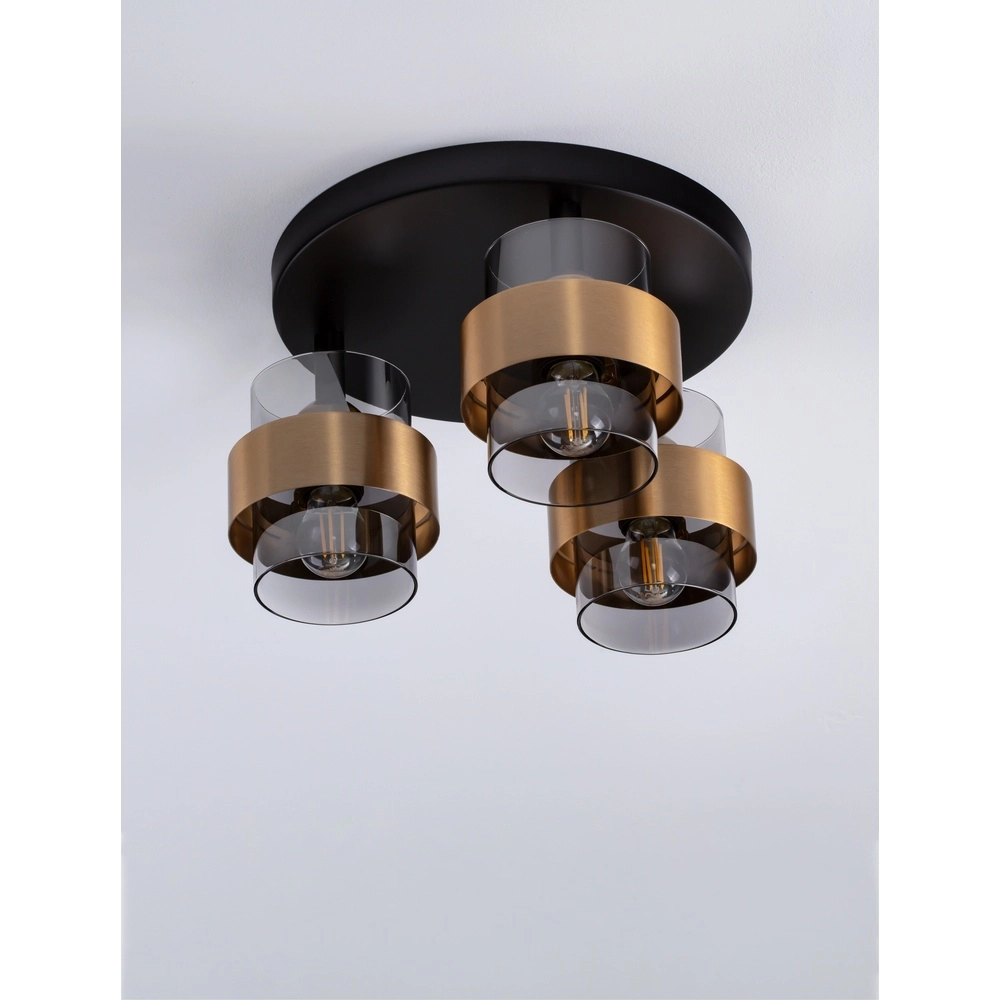 Plafonnier Sianna Ø 37cm noir avec or Lyora 5212017445452