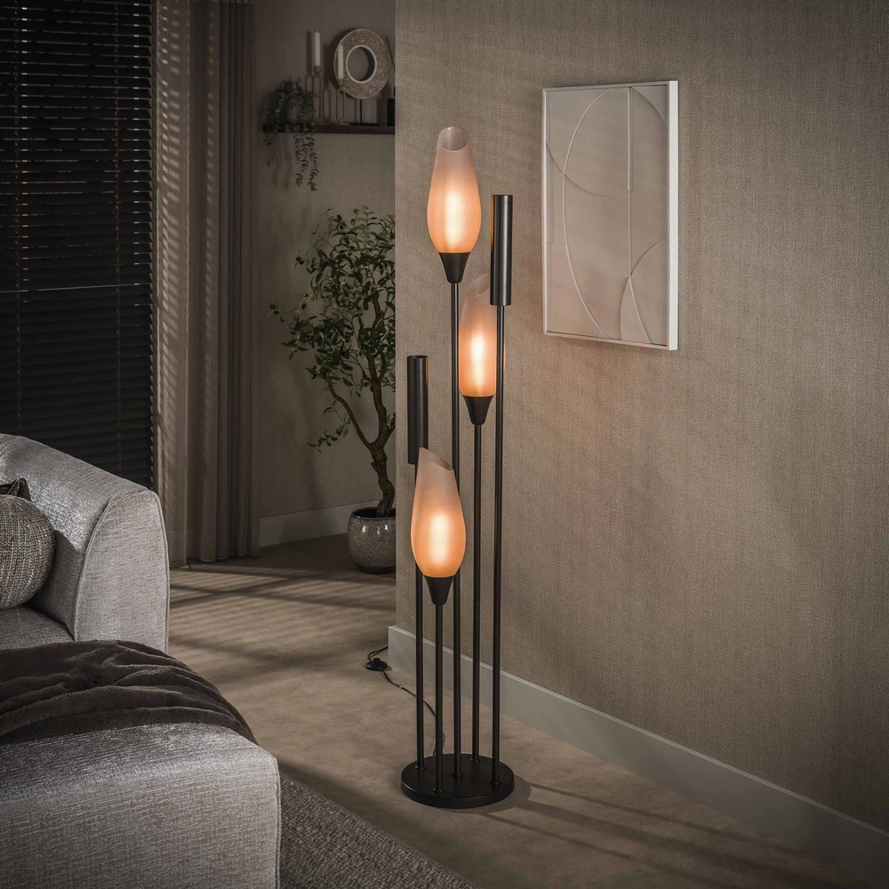 Lampe sur pied élégante Cocoon 3x E27 - 2x GU10 - verre dépoli Lyora 8716803511927