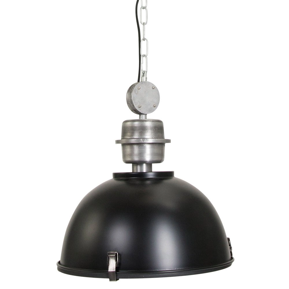 Lampe à suspension Bikkel noir avec gris métallisé