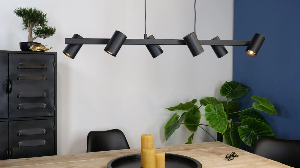 Lampe suspendue salle à manger Gatuela 1 6 lumières noir Eglo 9002759994648