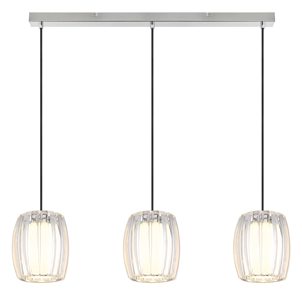Lampe pendante à 3 lampes Maribel Droit chromé Globo 9007371592098