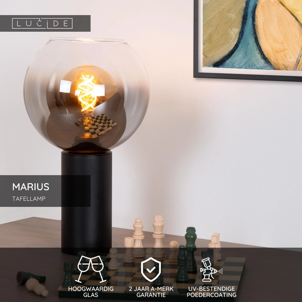 Lampe de table Marius Noir Lucide 5411212452283