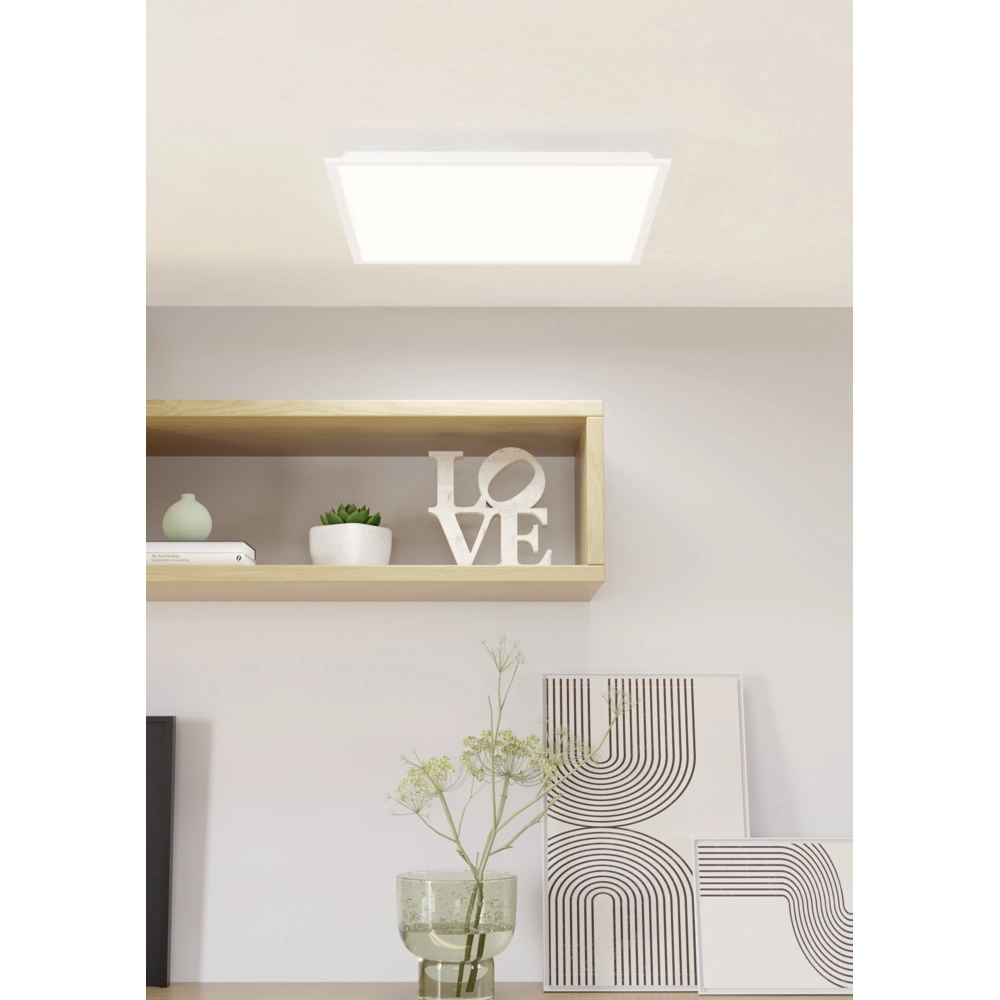 Plafonnier Moradillo carré 59,5cm 3 étapes CCT blanc Eglo 9008606340064