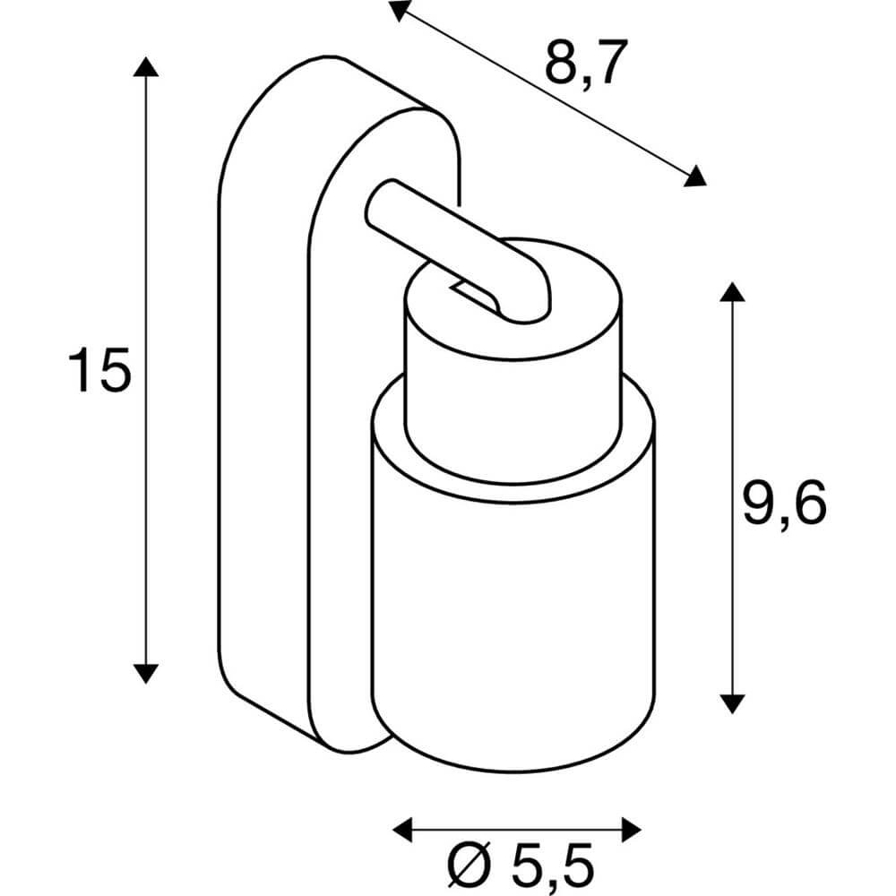 Moquerie Puri 2.0 Tube Interrupteur simple noir SLV 4024163294300