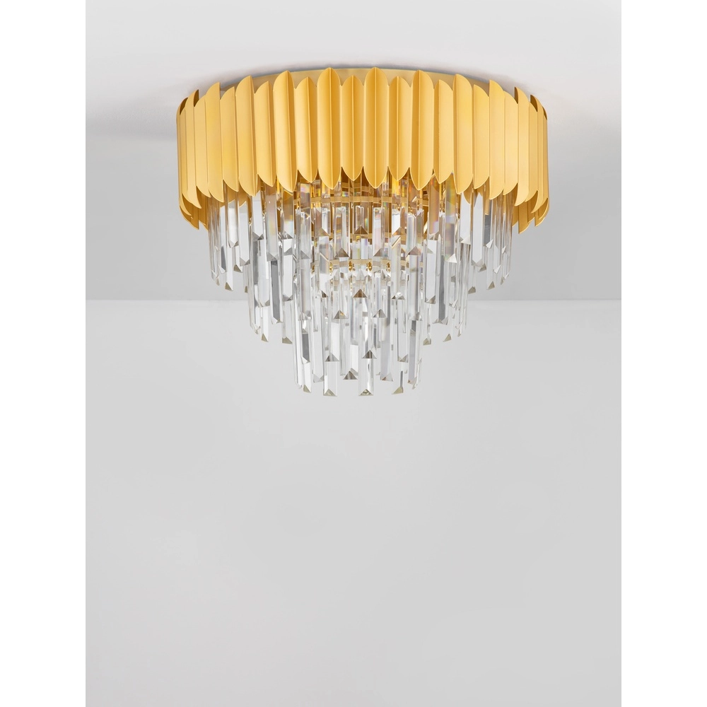 Plafonnier Magnolia or et cristal Ø 50cm Lyora 5212017434944