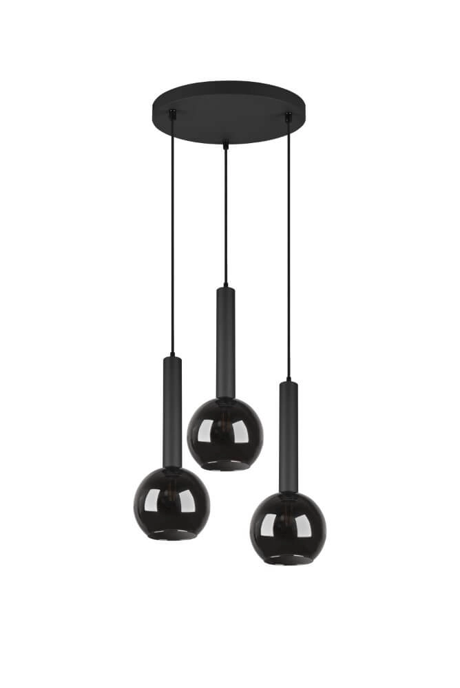 Lampe suspendue 3 lumières Clayton noir Trio 4017807522488