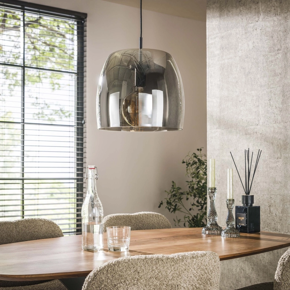 Lampe suspendue en verre Drift Ø 35cm - verre fumé Lyora 8716803512696