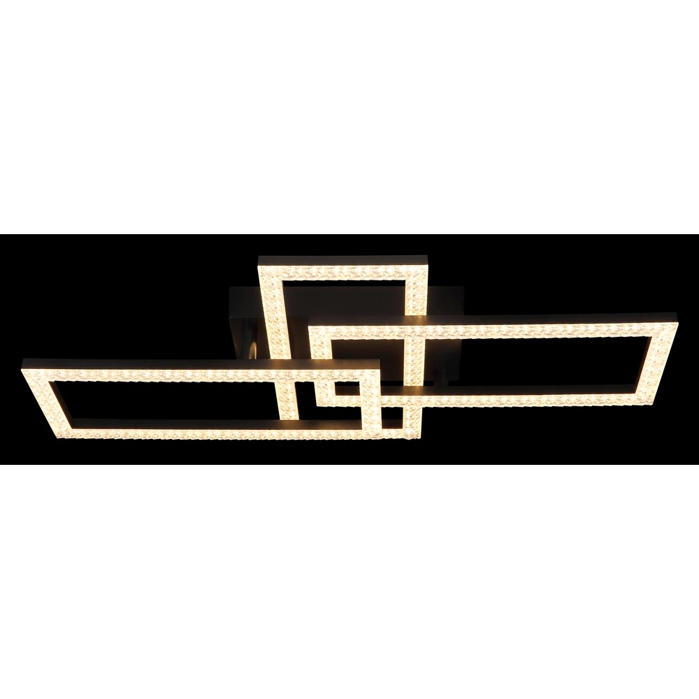 Lampe de plafond à design noir Sapena avec du cristal Globo 9007371453559