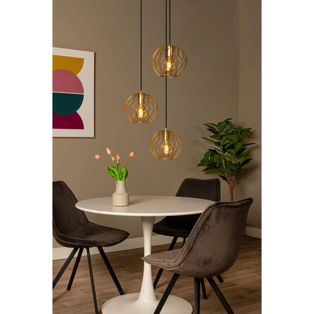 Lampe suspendue Danza Ø 50cm d’or Lucide 5411212211569