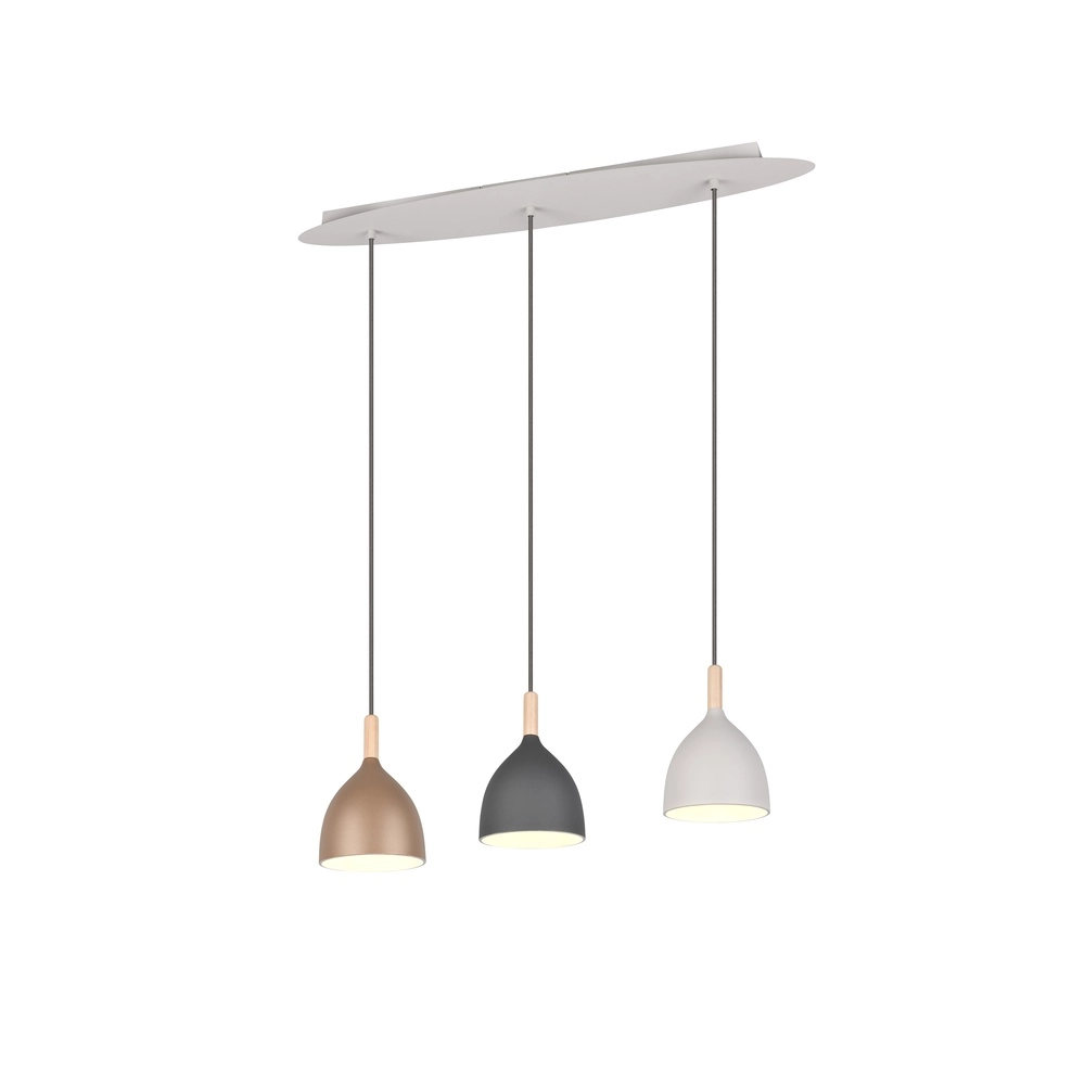 Lampe suspendue Jerano 3 couleurs claires