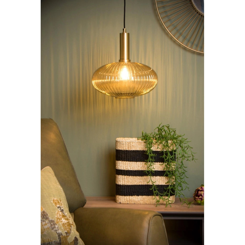Lampe suspendue Maloto Ø 30 cm d’ambre Lucide 5411212451200