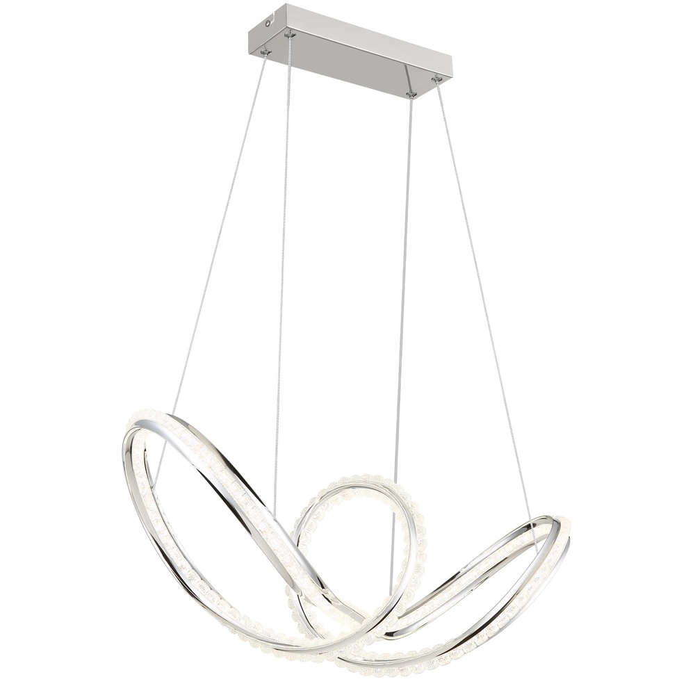 Lampe pendante moderne Evangeline Chrome