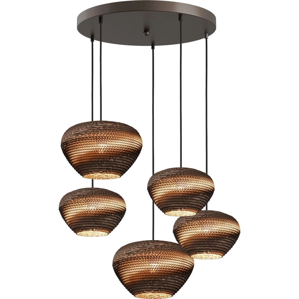 Lampe suspendue Think Paper à 5 lumières Cartone