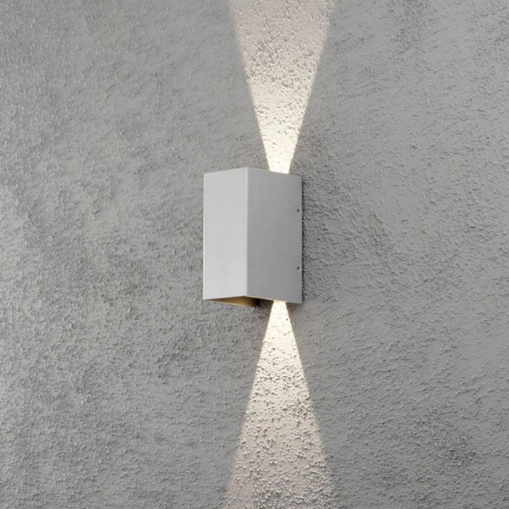 Spot mural LED Cremona Up - Down 2x3w - 3000K 17cm argent mat KonstSmide 7318307940312