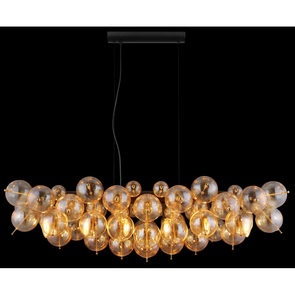Lampe pendante unique Udo Verre ambré 100 cm Globo 9007371474271