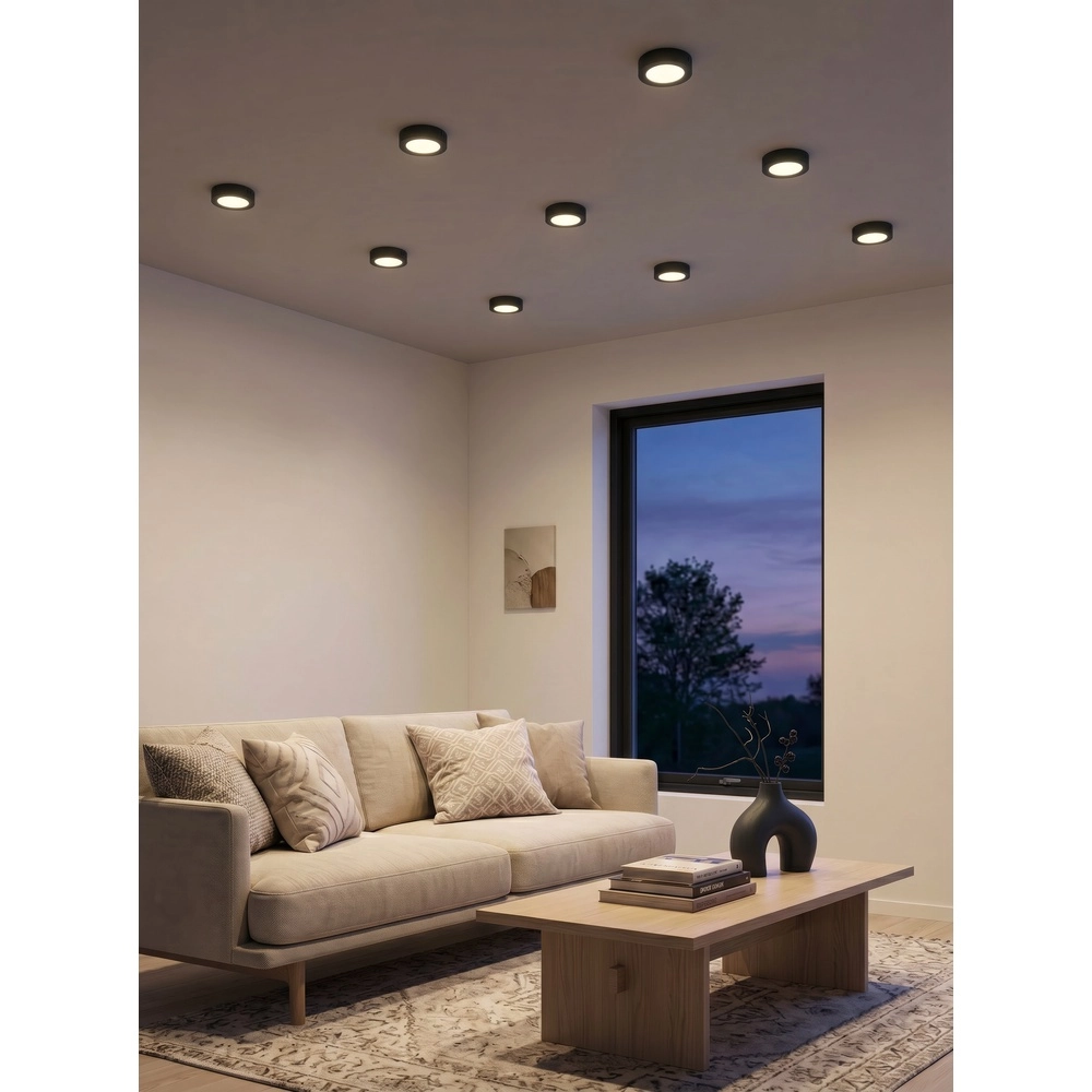 Lampe de plafond Laru Ø 12cm noir Trio 4017807711509