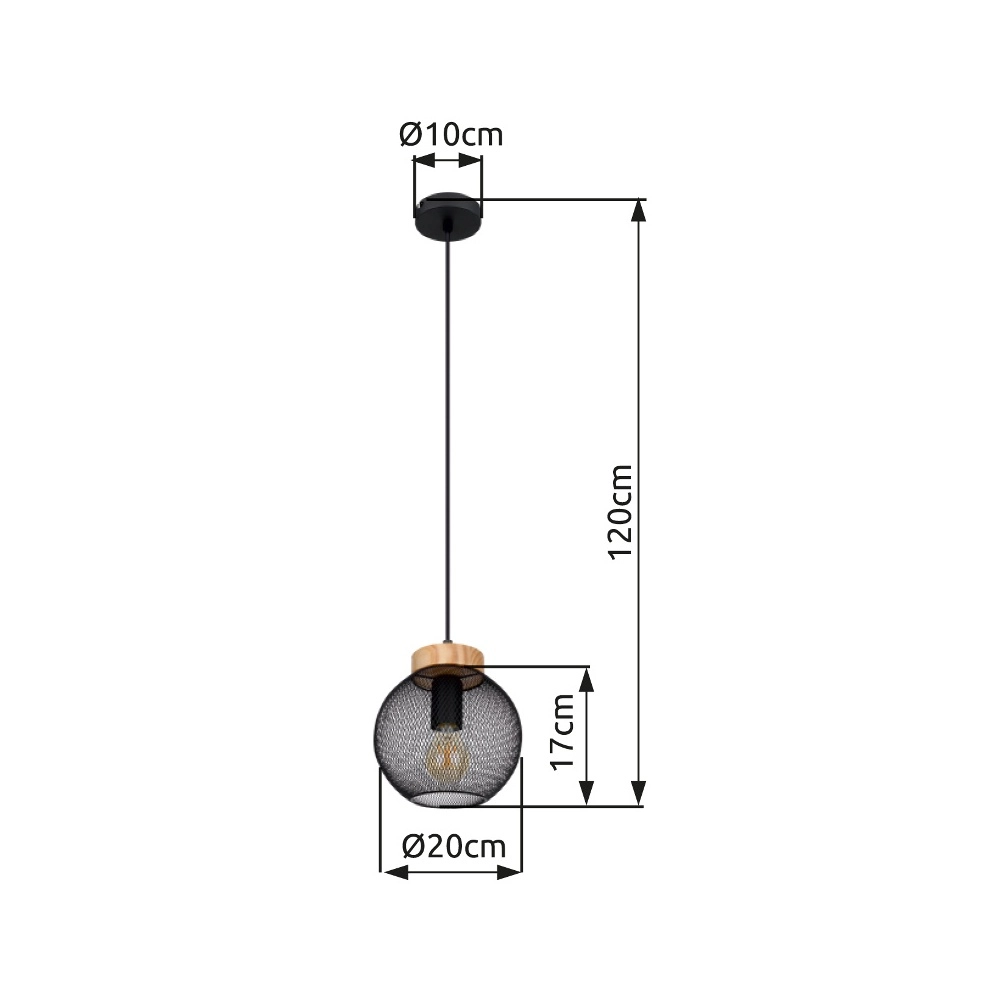 Lampe suspendue Pablo Maille noire Globo 9007371423552