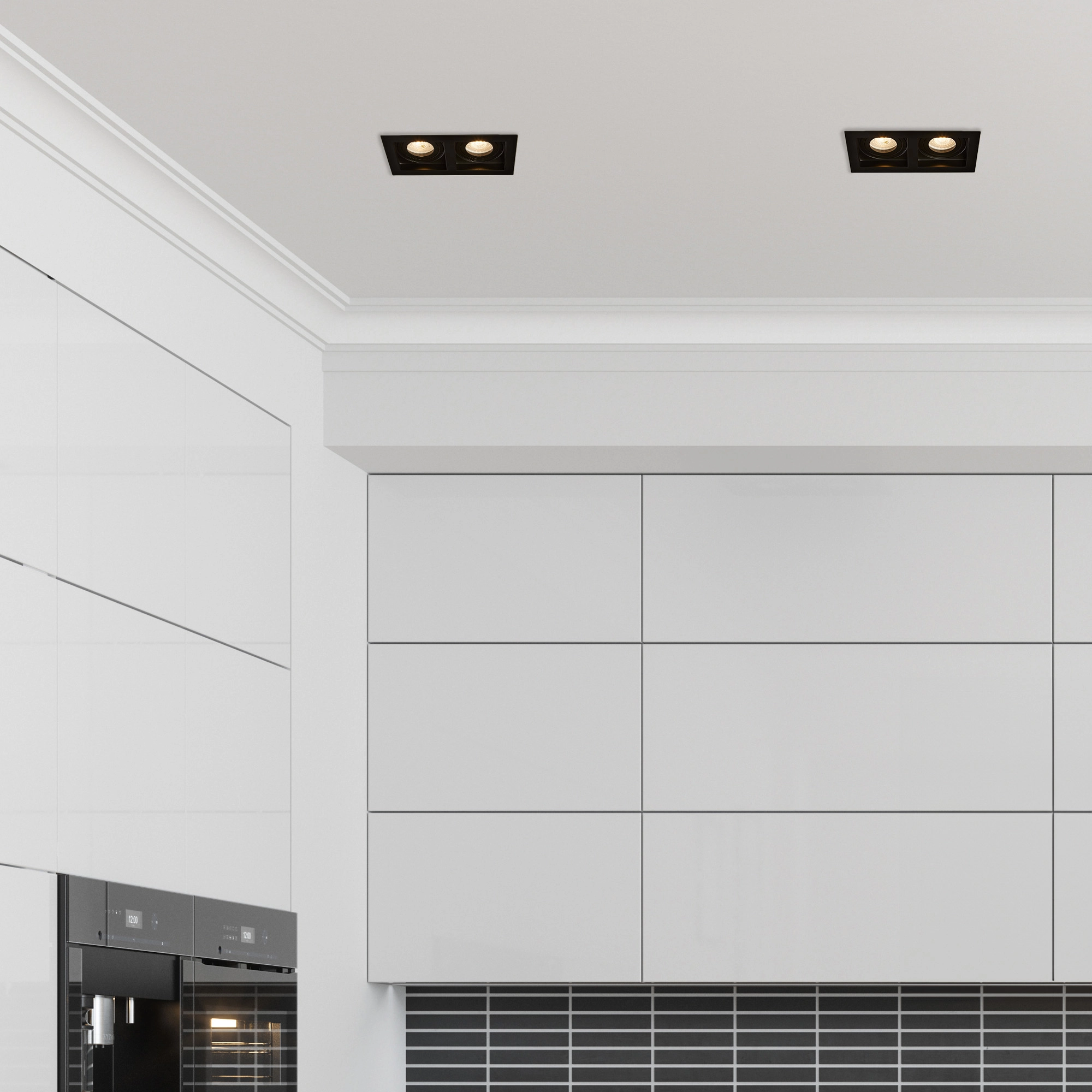 Projecteur rectangulaire encastré Grid 2-noir clair Lyora 5053423307152