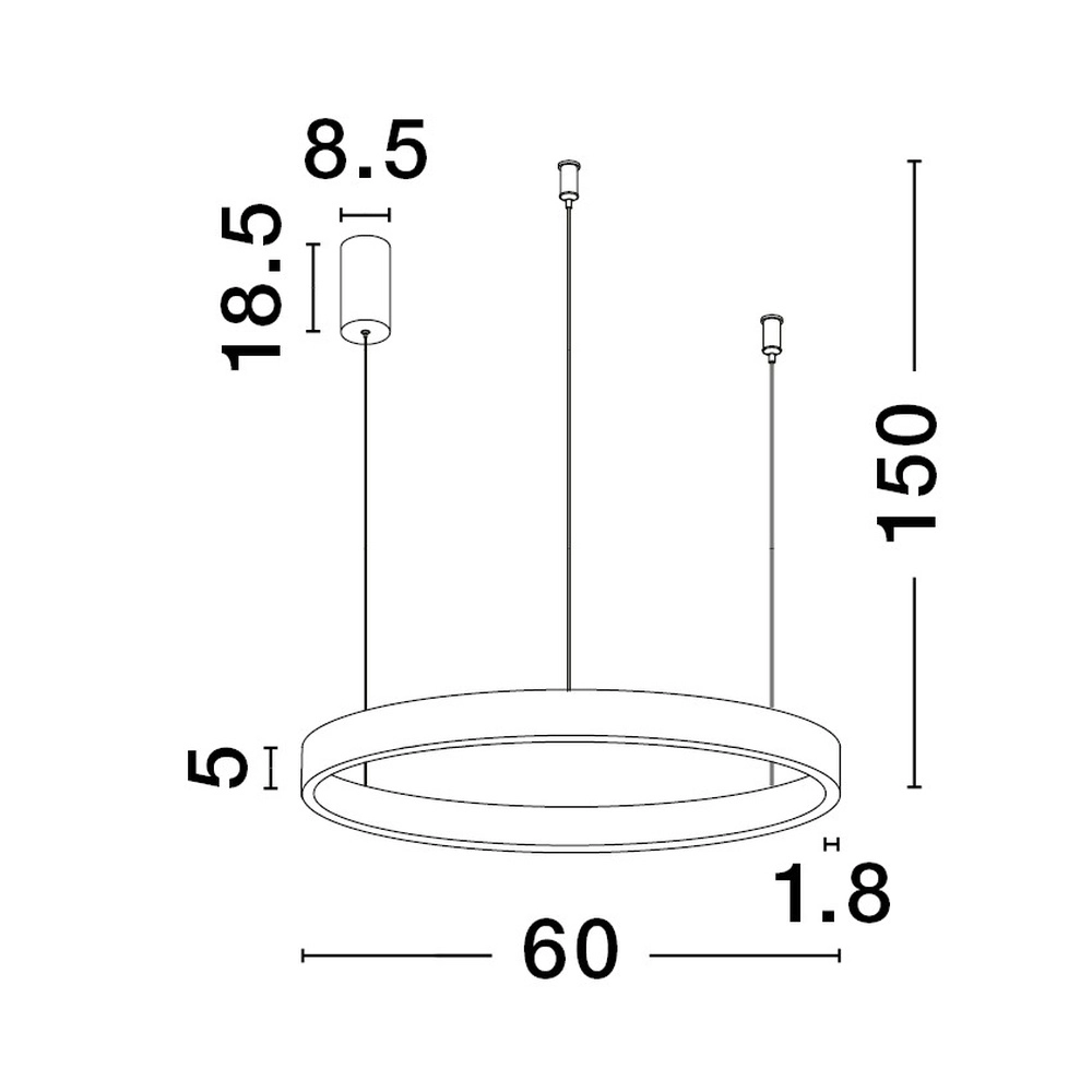 Suspension noire Elowen design Ø 60cm Lyora 5212017439055
