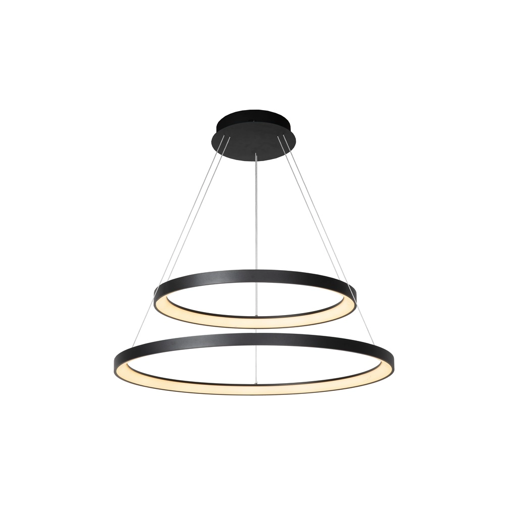 Lampe pendante noire Vidal Ø design élégant de 78 cm