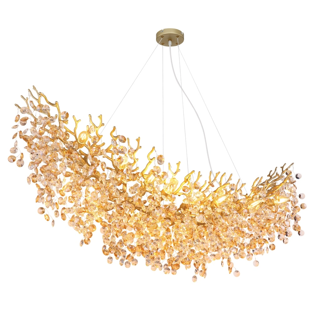 Lampe suspendue Queena Or 150cm