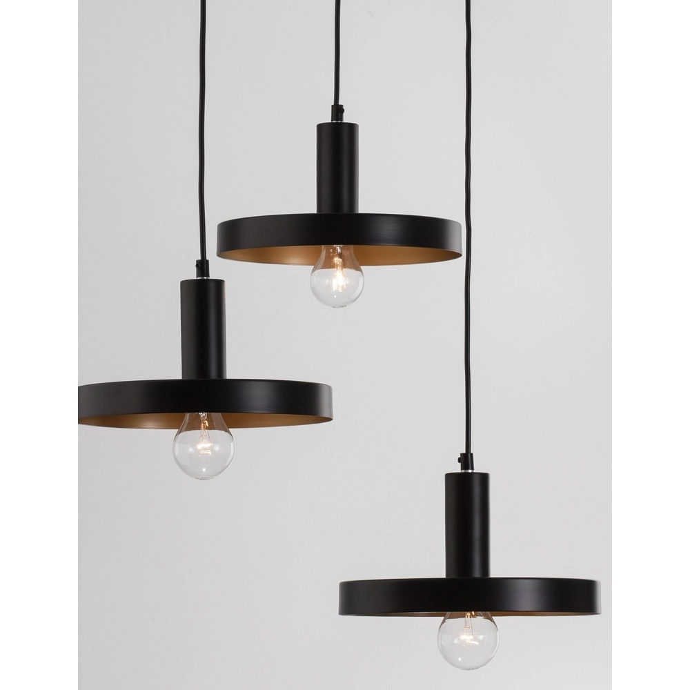Suspension design Garni 3 lumières noir Suspension design Garni 3 lumières noir