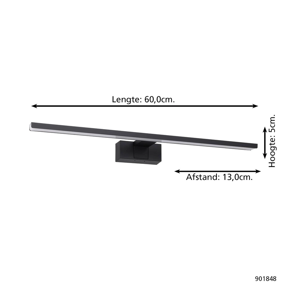 Lampe miroir Conettilla noir 60cm Eglo 9008606356751