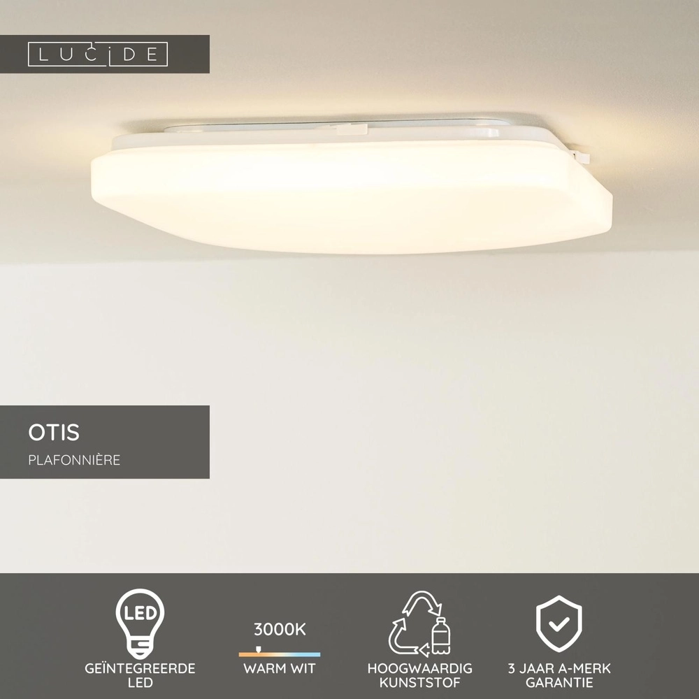 Lumière carrée au plafond Otis 33 cm de blanc Lucide 5411212791351
