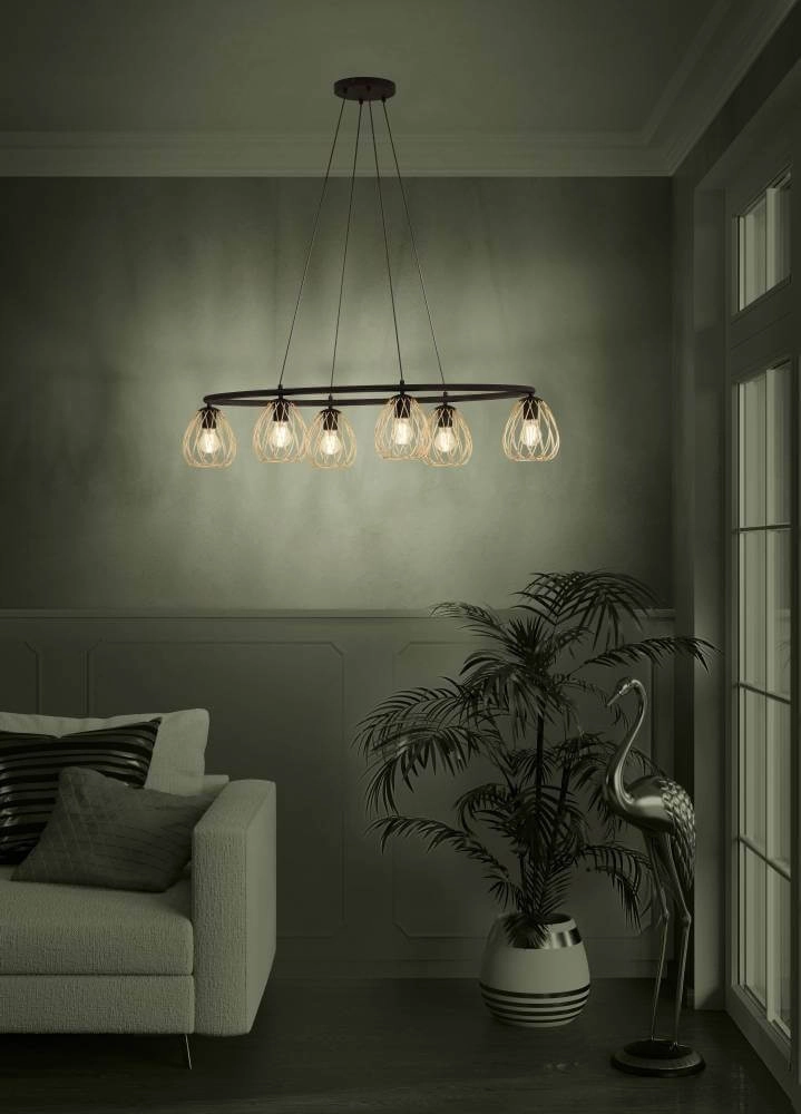 Lampe suspendue en fil de fer pour salle à manger Jazminia 1 6 lumières Stars of Light 9008606221455