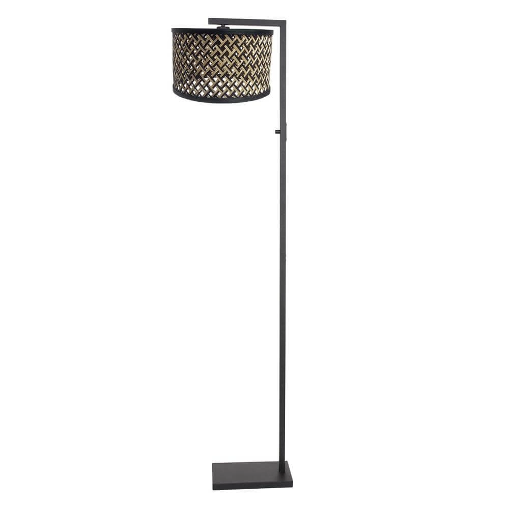 Lampadaire Stang noir avec abat-jour en bambou Steinhauer 8712746172041