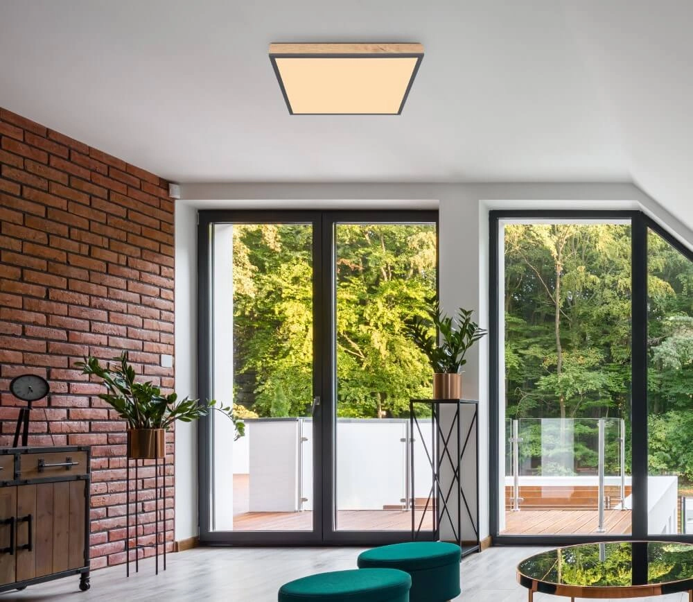 Plafonnier LED en bois Doro 45x45cm Globo 9007371418992