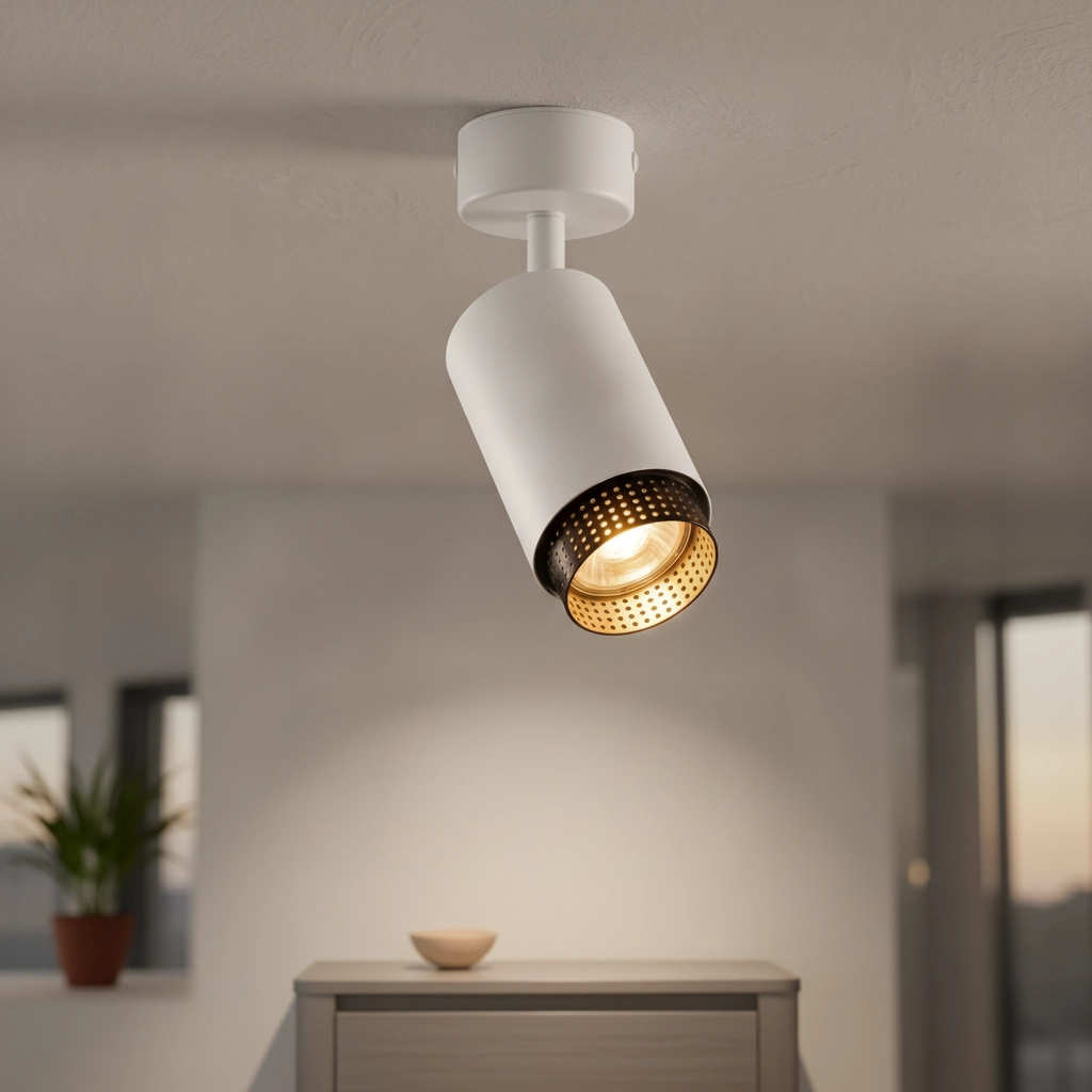 Spot de plafond Nessi Orientable blanc avec noir