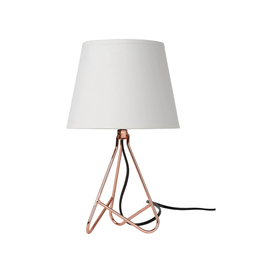 Lampe de table Gitta Cuivre avec un capuchon blanc