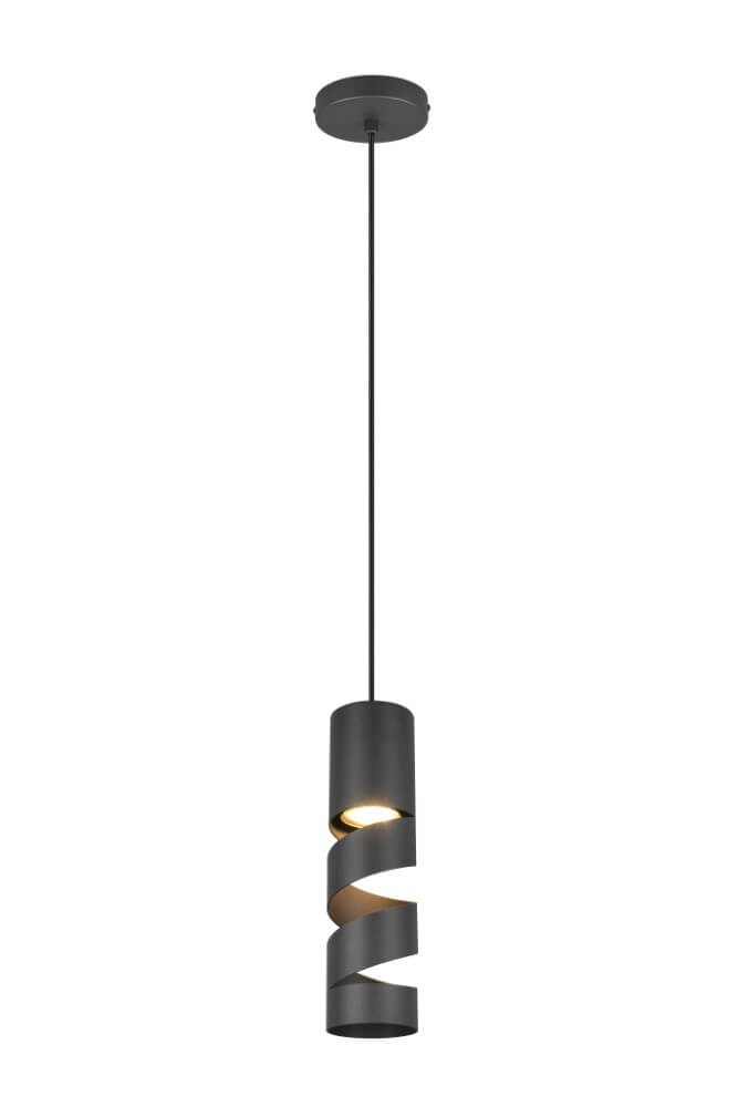 Lampe suspendue tube Stream Ø 8 cm - noir