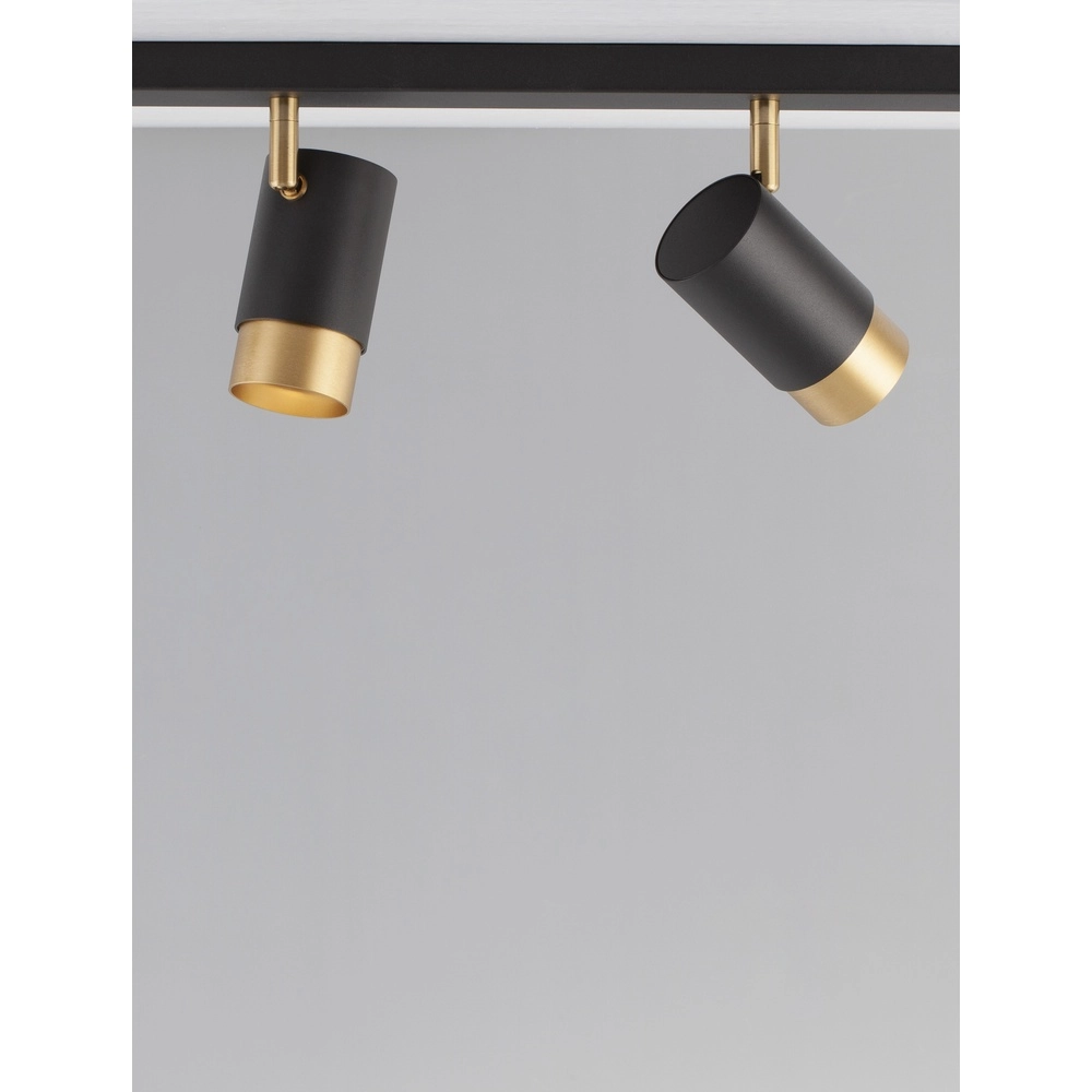 Spot de plafond Pogno 4 lumières noir avec or Lyora 5212017430861