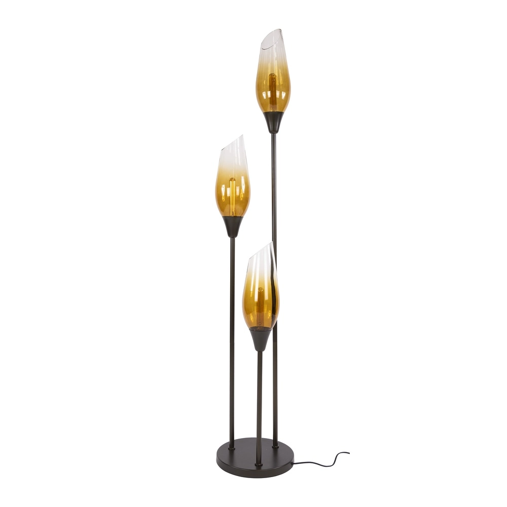 Lampe de pied en verre Cocoon 3x E27 - 168cm - verre décoloré Lyora 8716803511880