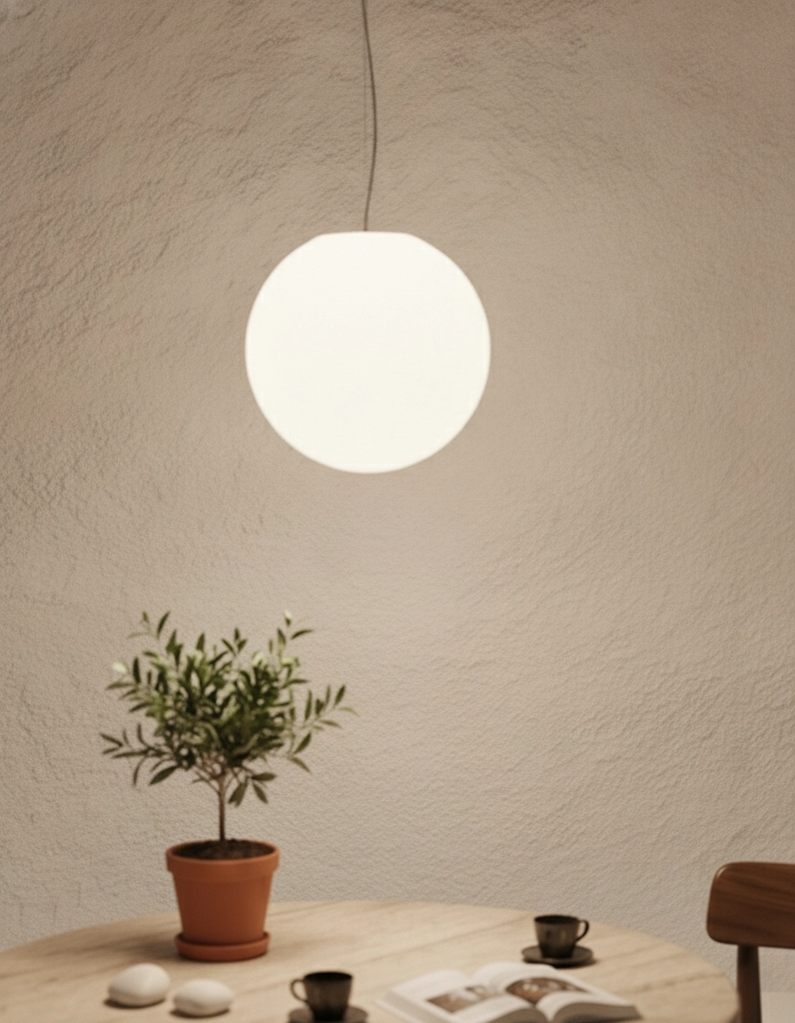 Suspension blanche Bolita ampoule Ø 20cm