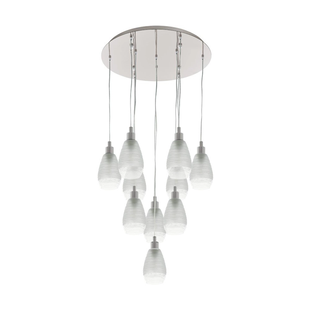 10-light hanging lamp Siracusa nickel Stars of Light 9002759395032